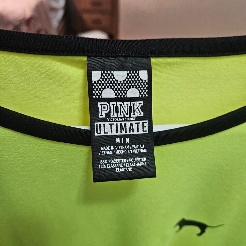 Women's Victoria Secret Pink Ultimate Florescent Sport Shirt Size M - Picture 3 of 6